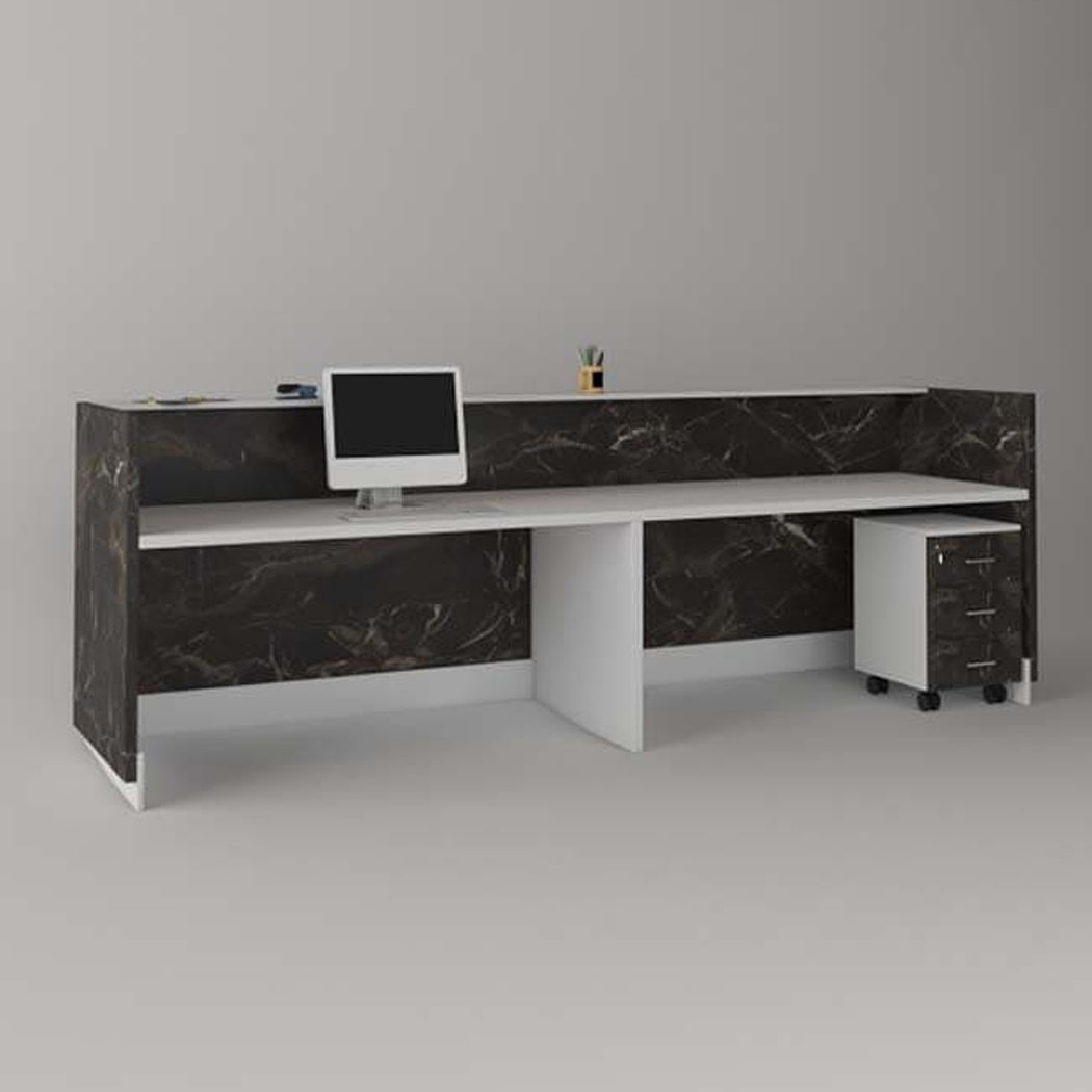 Quầy lễ tân chữ U màu trắng, kèm hộc di động tiện lợi cho 2 người Rok DKFQLT37-W Quầy lễ tân chữ U màu trắng, kèm hộc di động tiện lợi cho 2 người Rok DKFQLT37-W