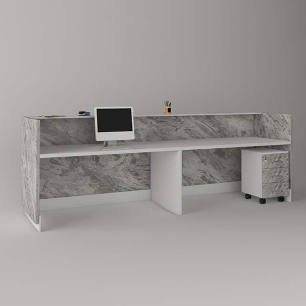 Quầy lễ tân chữ U màu trắng, kèm hộc di động tiện lợi cho 2 người Rok DKFQLT37-W Quầy lễ tân chữ U màu trắng, kèm hộc di động tiện lợi cho 2 người Rok DKFQLT37-W