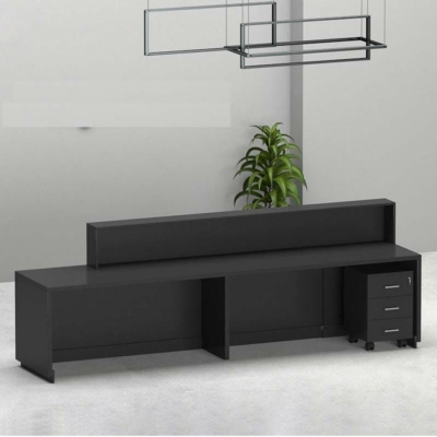 Quầy lễ tân chữ I dành cho 2 người kèm hộc di động Leath DKFQLT38-G