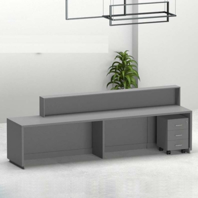 Quầy lễ tân chữ I dành cho 2 người kèm hộc di động Leath DKFQLT38-G