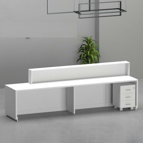 Quầy lễ tân chữ I dành cho 2 người kèm hộc di động Leath DKFQLT38-G