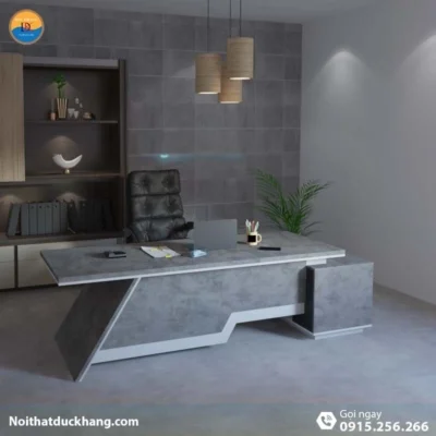 DKFBGD73 | Bàn làm việc giám đốc Zig dáng chữ L kèm tủ tài liệu