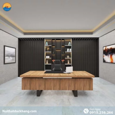 DKFBGD76 | Bàn giám đốc Bionic chân sắt, có ngăn kéo