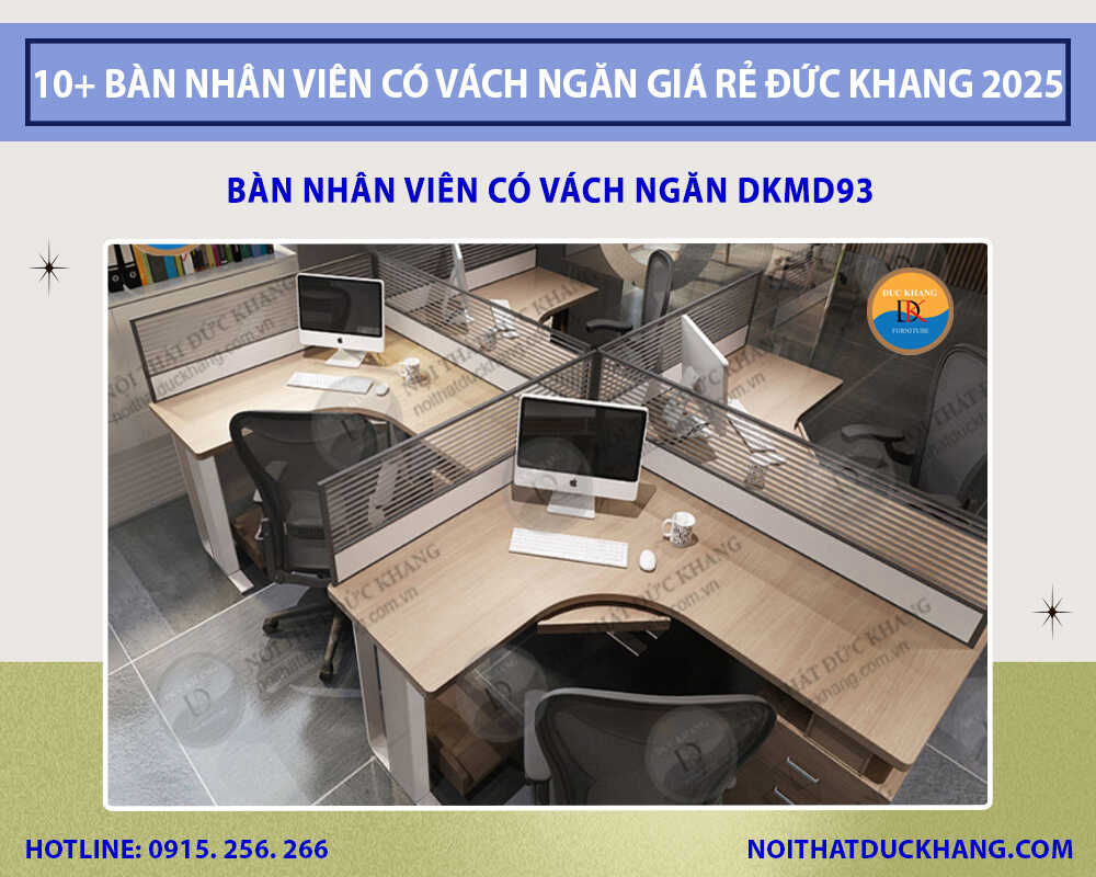 Bàn nhân viên có vách ngăn DKMD93 Bàn nhân viên có vách ngăn DKMD93