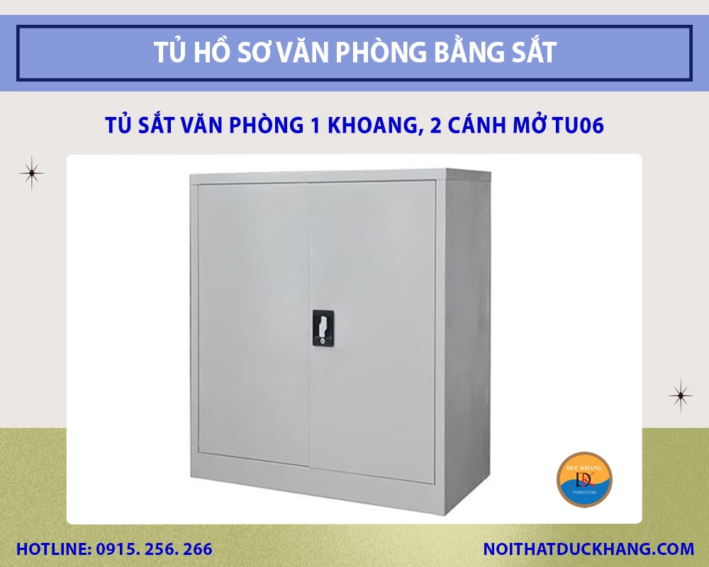 Tủ sắt văn phòng 1 khoang, 2 cánh mở TU06 Tủ sắt văn phòng 1 khoang, 2 cánh mở TU06