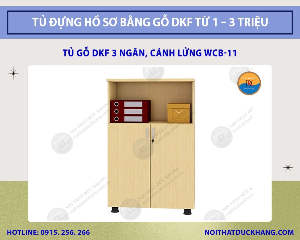 Tủ gỗ DKF 3 ngăn, cánh lửng WCB-11 Tủ gỗ DKF 3 ngăn, cánh lửng WCB-11