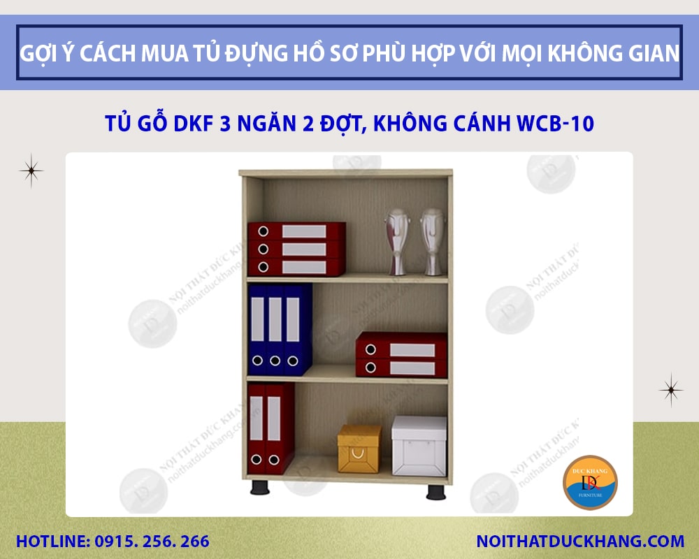 Tủ gỗ DKF 3 ngăn 2 đợt, không cánh WCB-10 Tủ gỗ DKF 3 ngăn 2 đợt, không cánh WCB-10