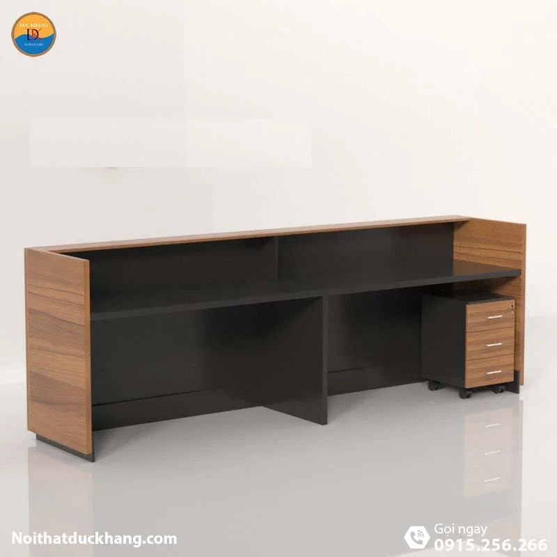 Quầy lễ tân khách sạn chữ U dành cho 2 người màu đen Nock DKFQLT34-B