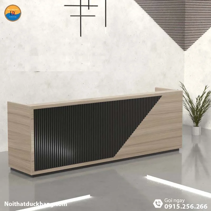 Quầy lễ tân khách sạn chữ U dành cho 2 người màu đen Nock DKFQLT34-B