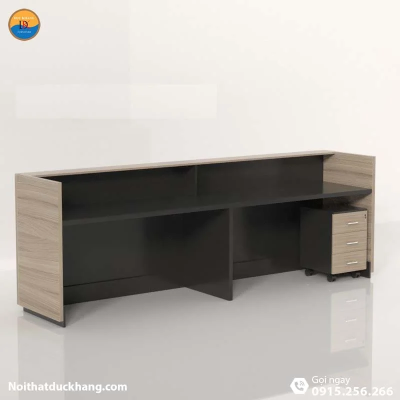 Quầy lễ tân khách sạn chữ U dành cho 2 người màu đen Nock DKFQLT34-B