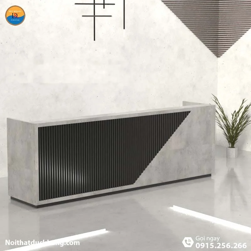 Quầy lễ tân khách sạn chữ U dành cho 2 người màu đen Nock DKFQLT34-B