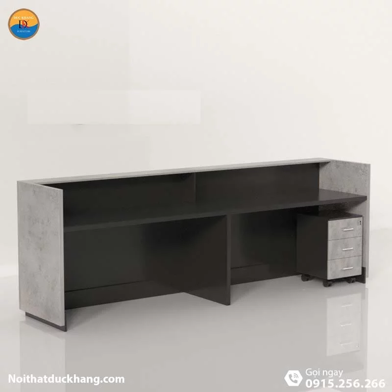 Quầy lễ tân khách sạn chữ U dành cho 2 người màu đen Nock DKFQLT34-B