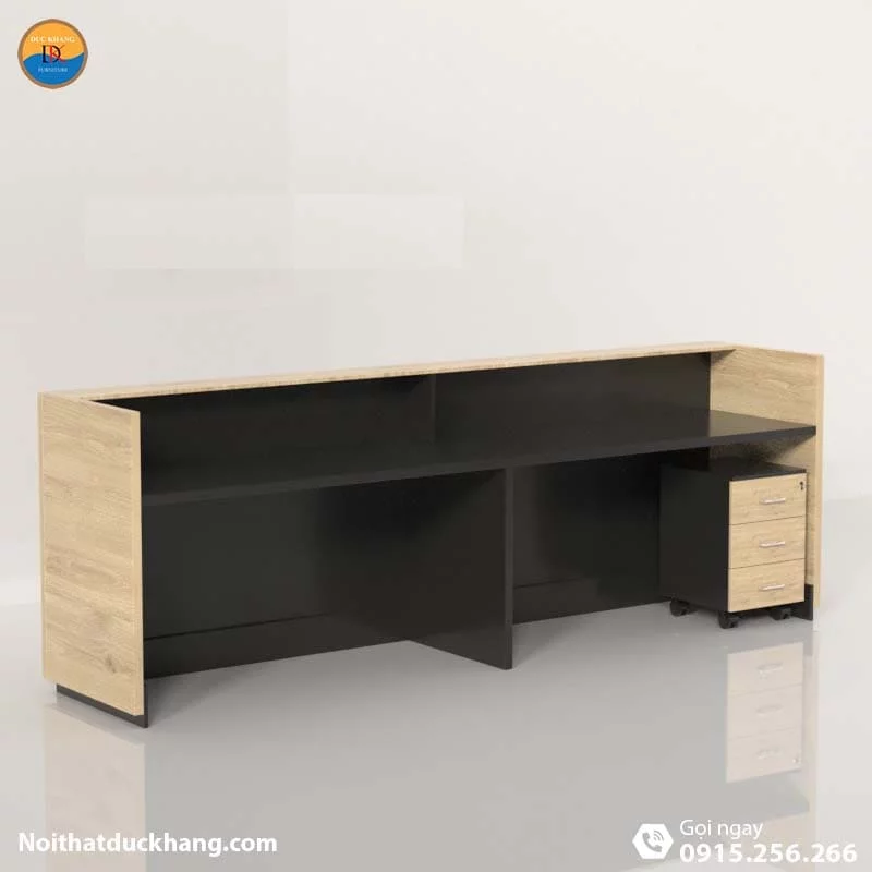 Quầy lễ tân khách sạn chữ U dành cho 2 người màu đen Nock DKFQLT34-B