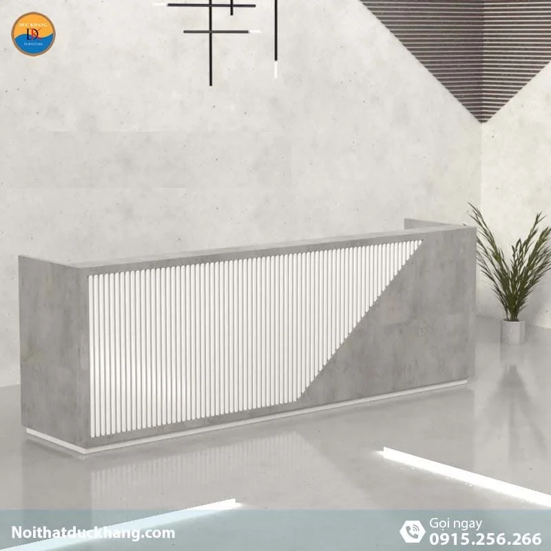 Quầy lễ tân khách sạn chữ U trang trí đẹp mắt dành cho 2 người Nock DKFQLT34-W