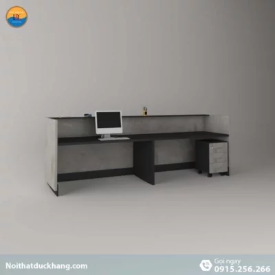 DKFQLT37-B | Quầy lễ tân Rok dáng chữ U màu đen kèm hộc di động, dành cho 2 người DKFQLT37-B | Quầy lễ tân Rok dáng chữ U màu đen kèm hộc di động, dành cho 2 người
