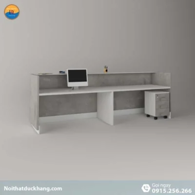 DKFQLT37-W | Quầy lễ tân Rok dáng chữ U màu trắng kèm hộc di động, dành cho 2 người DKFQLT37-W | Quầy lễ tân Rok dáng chữ U màu trắng kèm hộc di động, dành cho 2 người