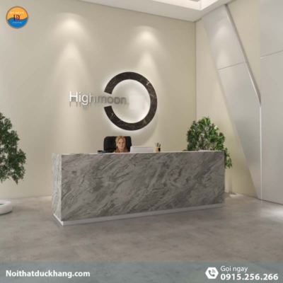 DKFQLT37-W | Quầy lễ tân Rok dáng chữ U màu trắng kèm hộc di động, dành cho 2 người