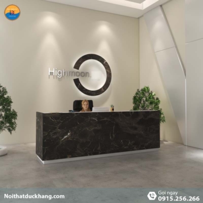 DKFQLT37-W | Quầy lễ tân Rok dáng chữ U màu trắng kèm hộc di động, dành cho 2 người