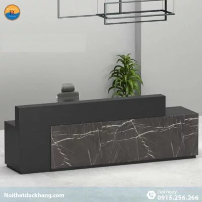 DKFQLT38-B | Quầy lễ tân Leath màu đen, dáng chữ I dành cho 2 người kèm hộc di động DKFQLT38-B | Quầy lễ tân Leath màu đen, dáng chữ I dành cho 2 người kèm hộc di động