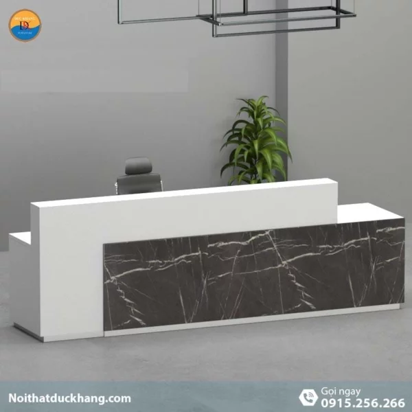 DKFQLT38-W | Quầy lễ tân Leath màu trắng, dáng chữ I dành cho 2 người kèm hộc di động DKFQLT38-W | Quầy lễ tân Leath màu trắng, dáng chữ I dành cho 2 người kèm hộc di động