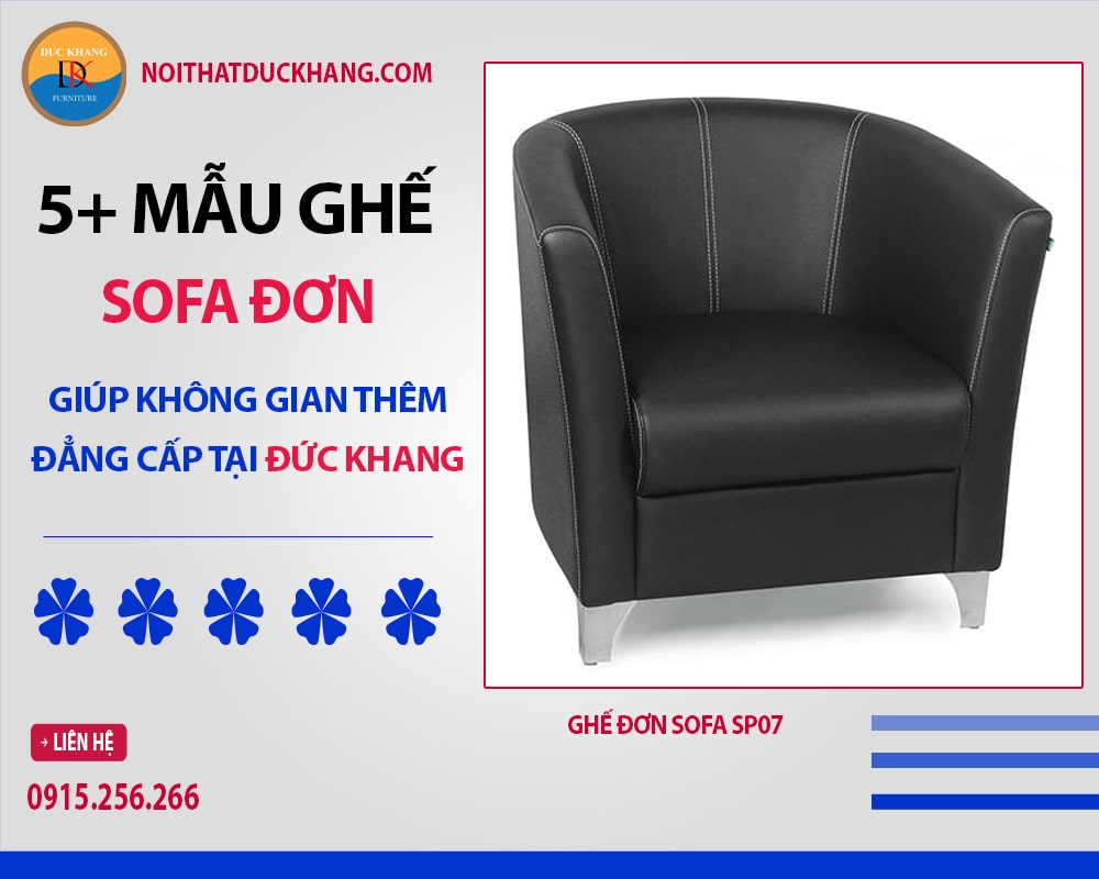 5+ Mẫu ghế sofa đơn giúp không gian thêm đẳng cấp tại Đức Khang - Ghế đơn sofa SP07 5+ Mẫu ghế sofa đơn giúp không gian thêm đẳng cấp tại Đức Khang - Ghế đơn sofa SP07