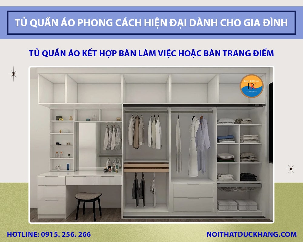 Tủ kết hợp bàn làm việc hoặc bàn trang điểm Tủ kết hợp bàn làm việc hoặc bàn trang điểm