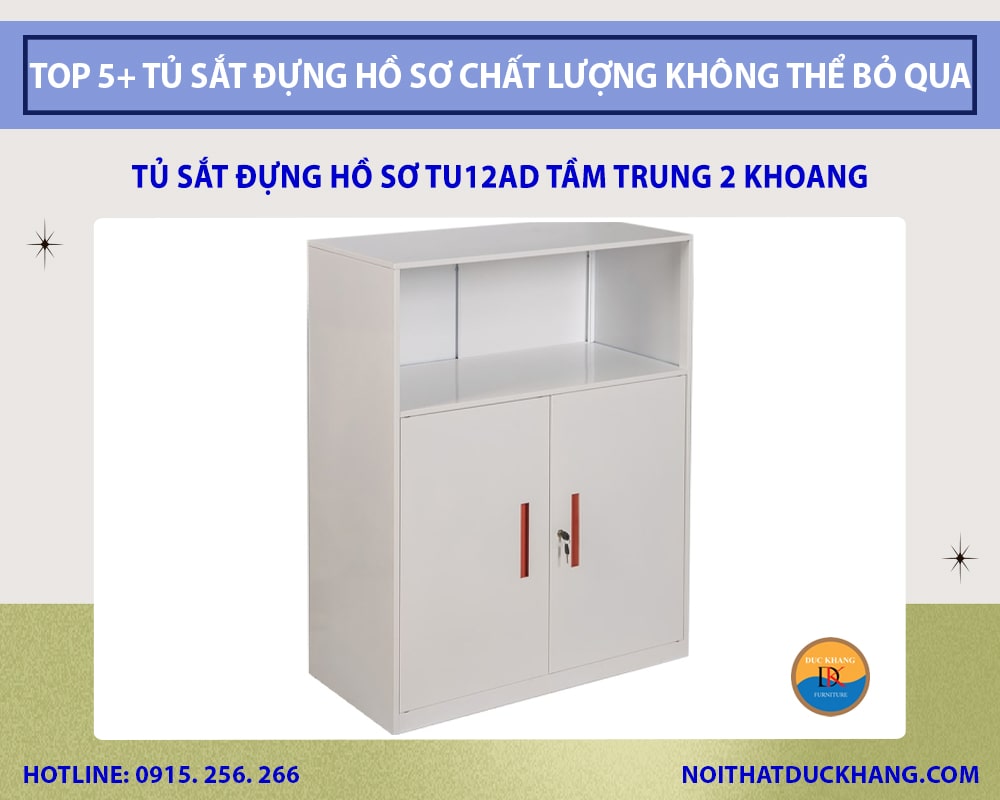 Tủ sắt đựng hồ sơ TU12AD tầm trung 2 khoang Tủ sắt đựng hồ sơ TU12AD tầm trung 2 khoang