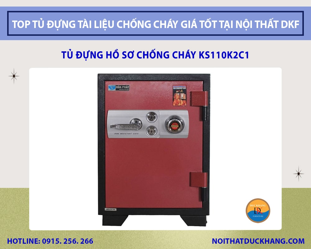 Tủ đựng hồ sơ chống cháy KS110K2C1 Tủ đựng hồ sơ chống cháy KS110K2C1