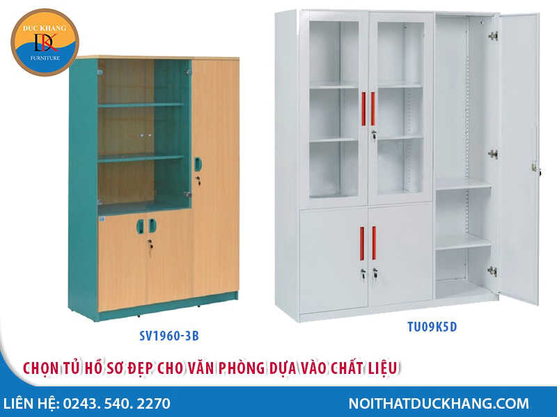 Chọn tủ hồ sơ đẹp cho văn phòng dựa vào chất liệu