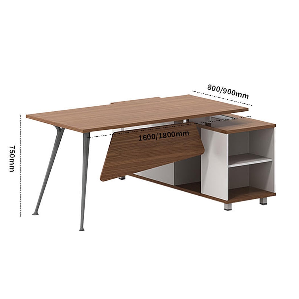 Bàn giám đốc 1m8 chân sắt kèm tủ phụ đa năng, hiện đại DKBGDCS04