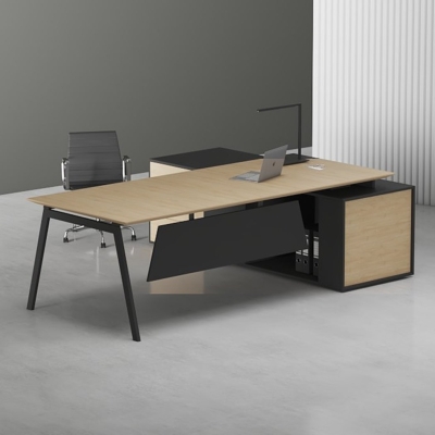 Bàn giám đốc 1m8 chữ L chân sắt sơn tĩnh điện bền bỉ, chắc chắn DKFBGD63-B