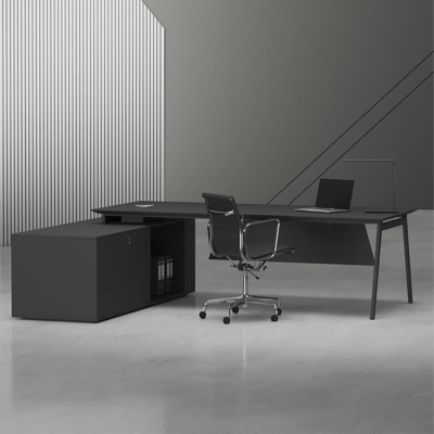 Bàn giám đốc 1m8 chữ L chân sắt sơn tĩnh điện bền bỉ, chắc chắn DKFBGD63-B