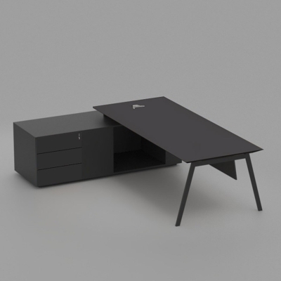 Bàn giám đốc 1m8 chữ L chân sắt sơn tĩnh điện bền bỉ, chắc chắn DKFBGD63-B