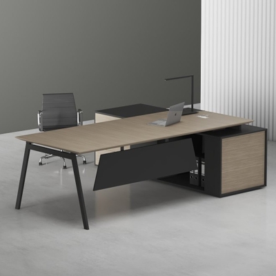 Bàn giám đốc 1m8 chữ L chân sắt sơn tĩnh điện bền bỉ, chắc chắn DKFBGD63-B