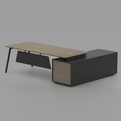 Bàn giám đốc 1m8 chữ L chân sắt sơn tĩnh điện bền bỉ, chắc chắn DKFBGD63-B