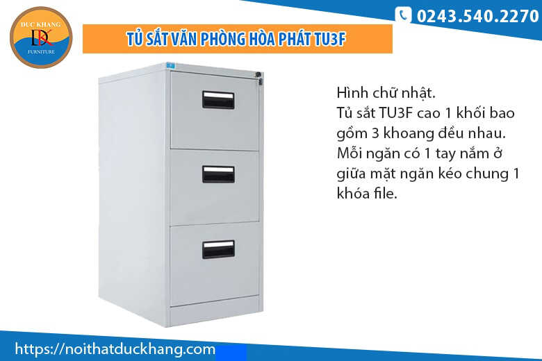 Top 4 mẫu tủ sắt 3 ngăn nổi bật của Đức Khang