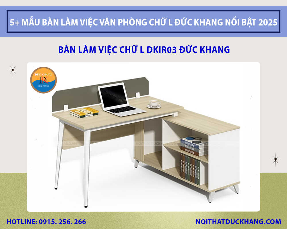 Bàn làm việc chữ L DKIR03 Đức Khang