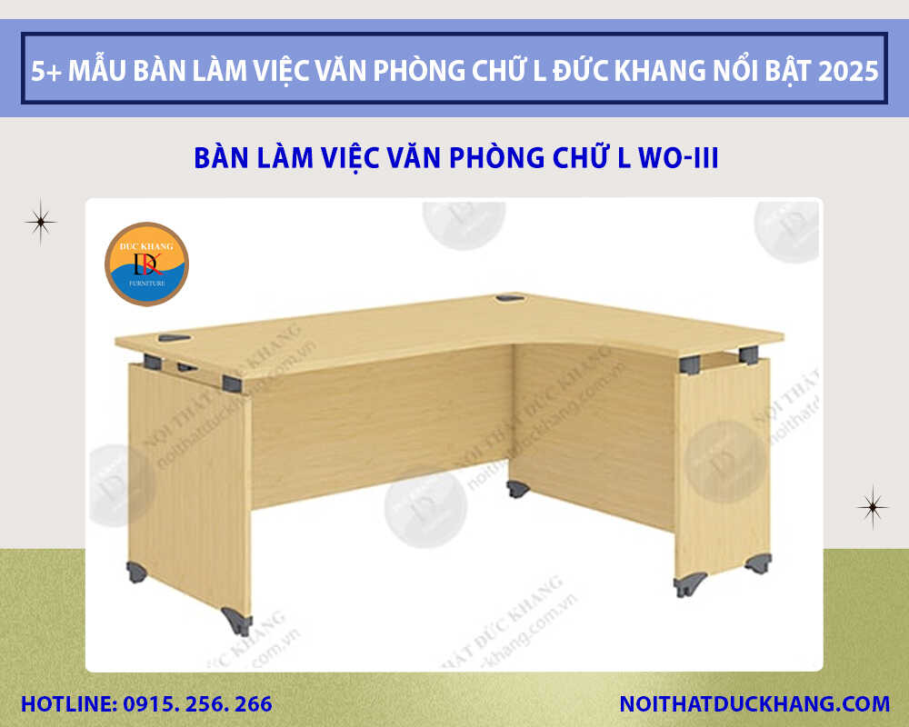 Bàn làm việc văn phòng chữ L WO-III