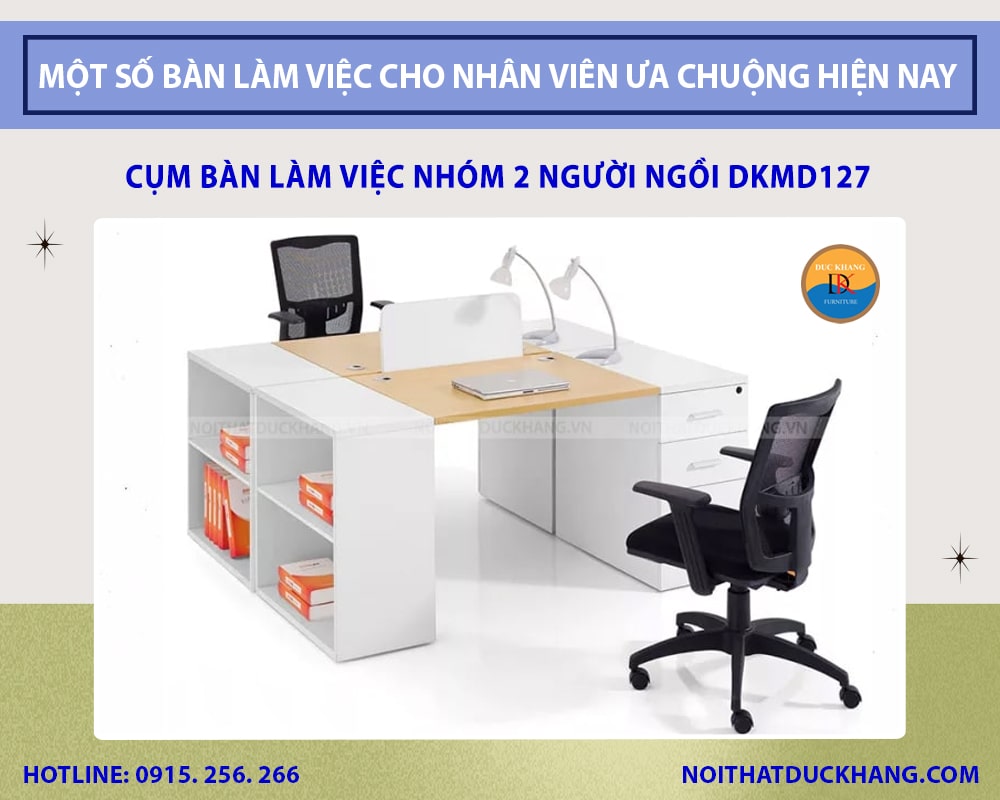 Cụm bàn làm việc nhóm 2 người ngồi DKMD127 Cụm bàn làm việc nhóm 2 người ngồi DKMD127