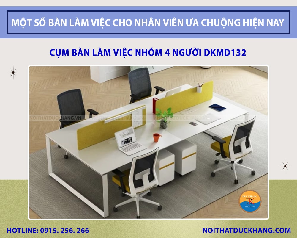 Cụm bàn làm việc nhóm 4 người DKMD132 Cụm bàn làm việc nhóm 4 người DKMD132