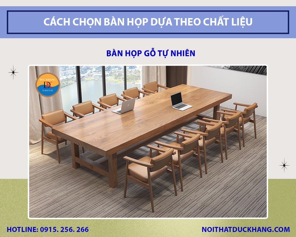 Bàn họp gỗ tự nhiên