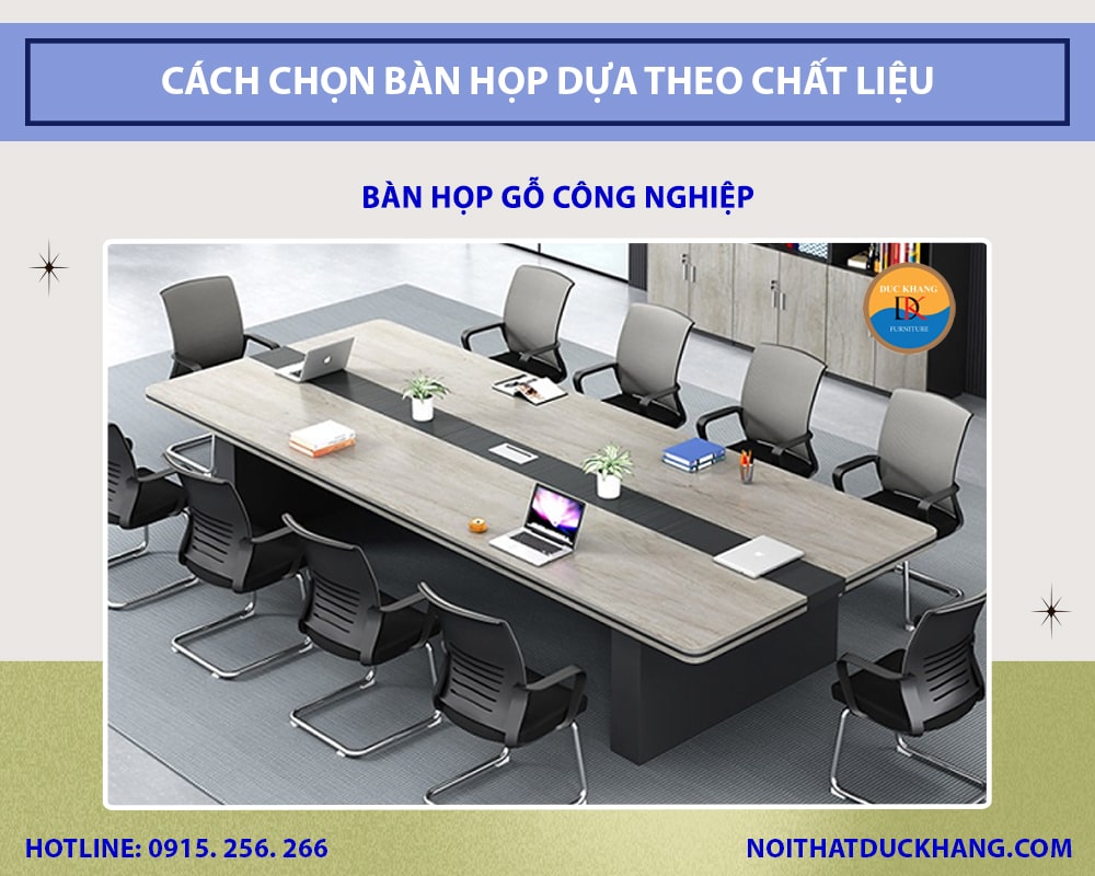 Bàn họp gỗ công nghiệp