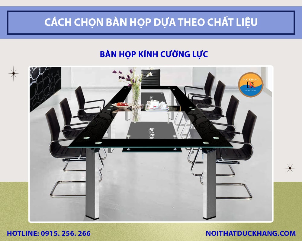 Bàn họp kính cường lực
