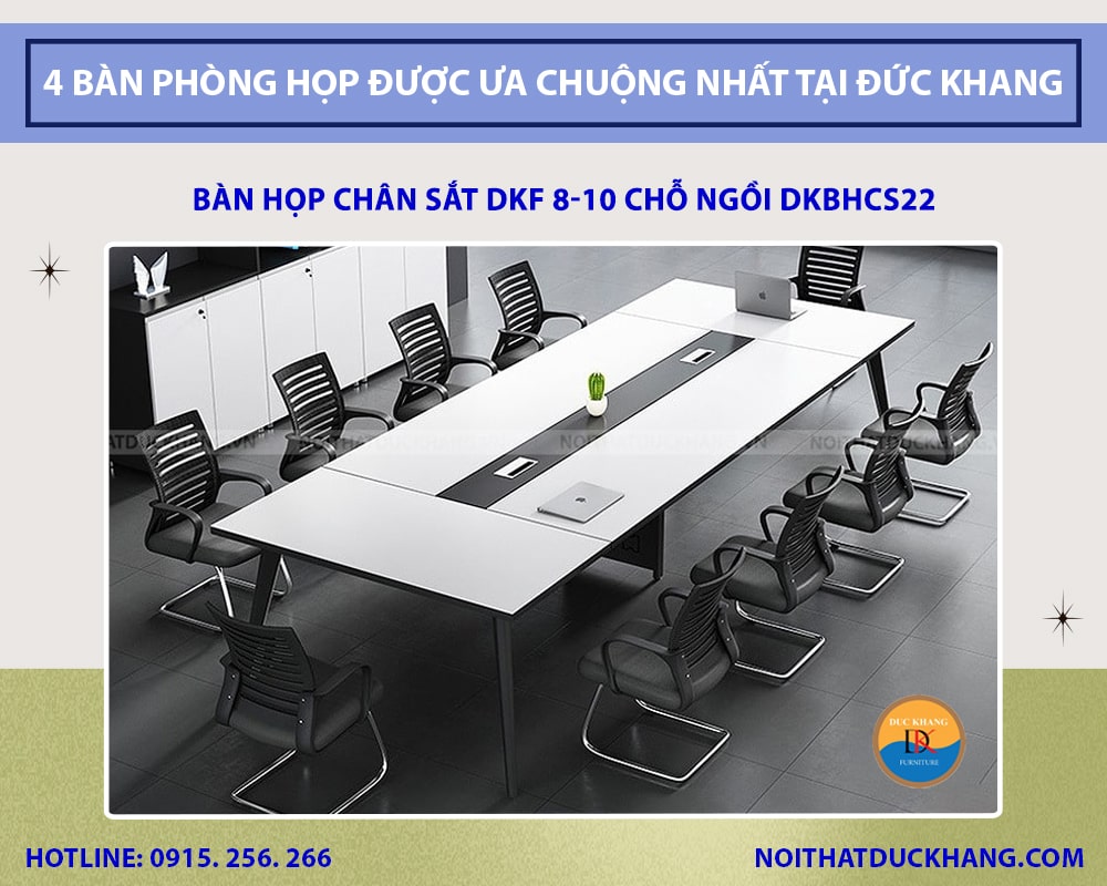 Bàn họp chân sắt DKF 8-10 chỗ ngồi DKBHCS22