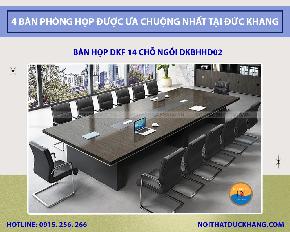 Bàn họp DKF 14 chỗ ngồi DKBHHD02