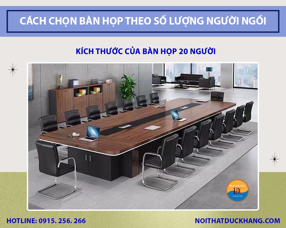 Kích thước của bàn họp 20 người