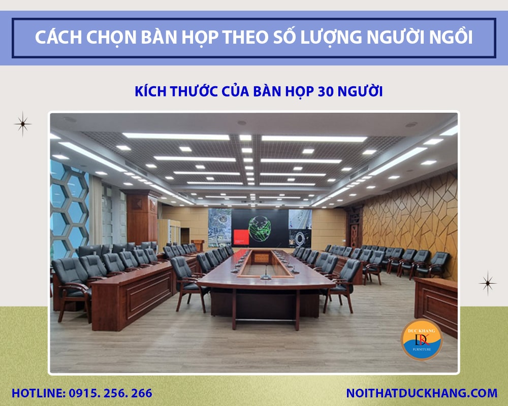 Kích thước của bàn họp 30 người