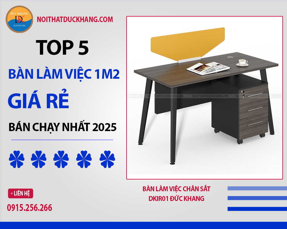 Bàn làm việc chân sắt DKIR01 Đức Khang Bàn làm việc chân sắt DKIR01 Đức Khang