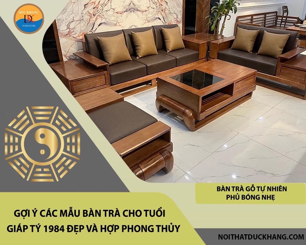 Bàn trà gỗ tự nhiên phủ bóng nhẹ