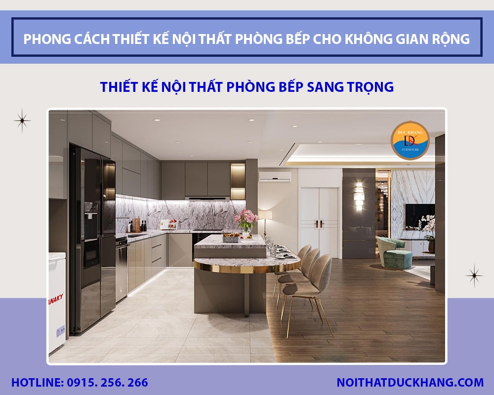 Thiết kế nội thất phòng bếp sang trọng